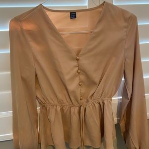 SHEIN long sleeve tan button shirt